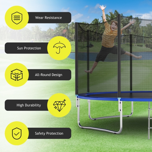 Costway 8FT Trampoline Safety Net Replacement Protection Enclosure Net