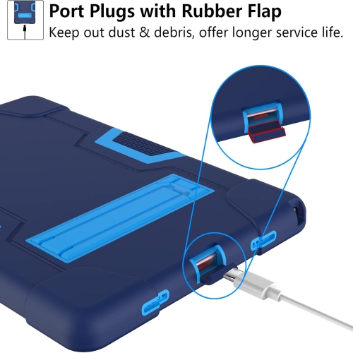 Shockproof Samsung Galaxy Tab A9 Plus / A9+ Case Kickstand 3 in 1 Heavy Duty Slim Lightweight Galaxy Tab A9 Plus 11-inch Tablet Cover - Blue