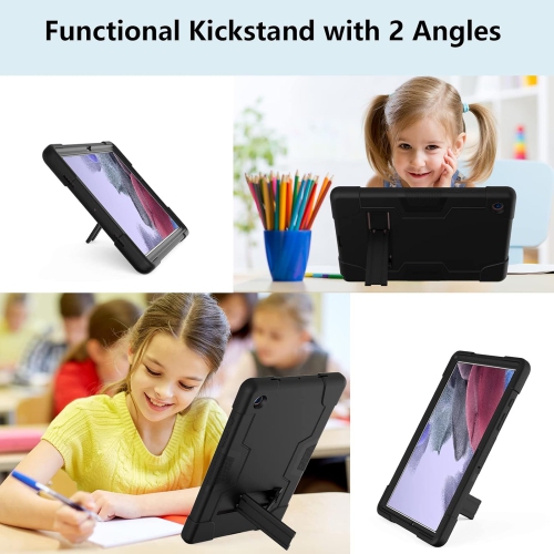 Shockproof Samsung Galaxy Tab A9 Plus / A9+ Case Kickstand 3 in 1 Heavy Duty Slim Lightweight Galaxy Tab A9 Plus 11-inch Tablet Cover - Black