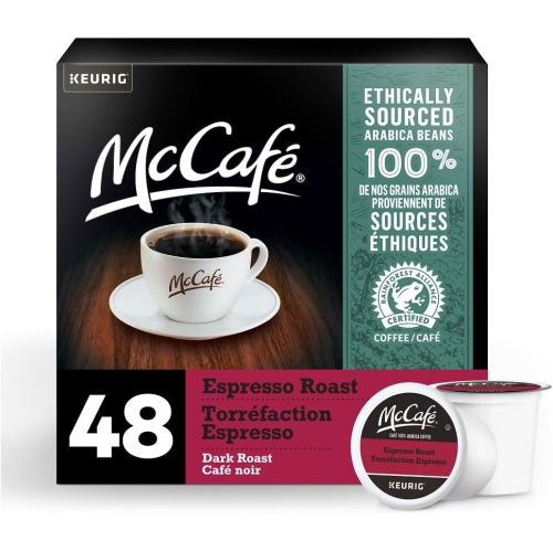 MCCAF  E Espresso Roast K-Cup Coffee Pods, 48 Count, for Keurig Coffee Makers