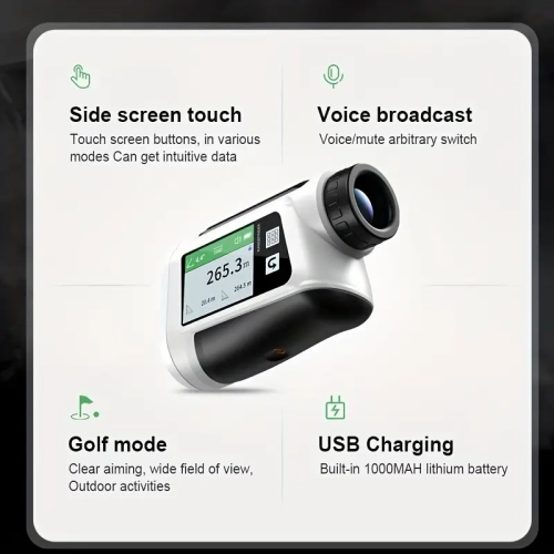 USB Rechargeable Golf Laser 600 meter Rangefinder with Slope & Flag Lock Vibration - LCD Display | Premium Golf Accessories