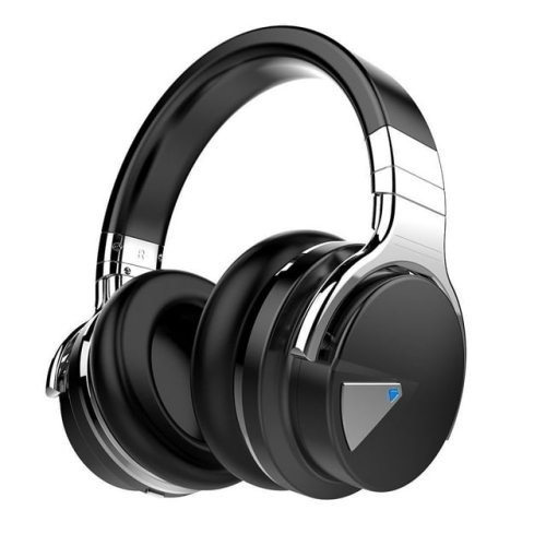 MOVSSOU  Active Noise Cancelling Bluetooth Wireless Deep Bass With Built-In Mic Headphones - In Black