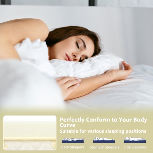 Costway 3" Bed Mattress Topper Air Cotton for All Night's Comfy Soft Mattress Pad King