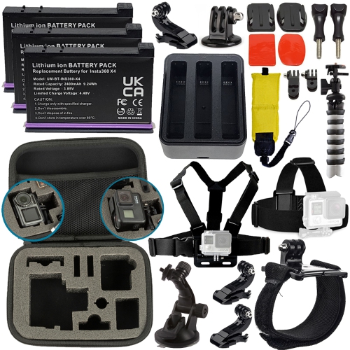 Image 1 de 6.. Ensemble d'accessoires 23PC pour Insta360 X4 caméra d'action X4 8K 360
