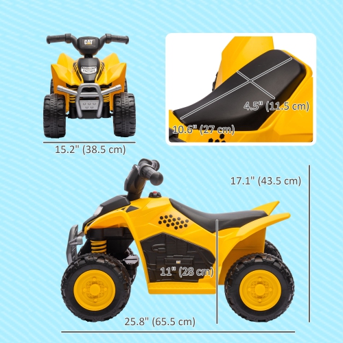 Qaba Licensed Ride on Kids All Terrain Vehicle, 6V Electric Ride on Car for Kids Battery Powered with Horn, LED Headlights, One-Button Start, for