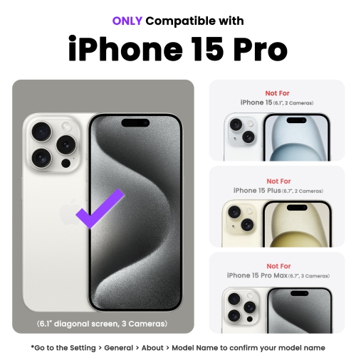 ORNARTO – compatible avec l’étui iPhone 15 Pro 6,1, étui protecteur mince en silicone liquide à 3 couches entièrement recouvert de gel souple en