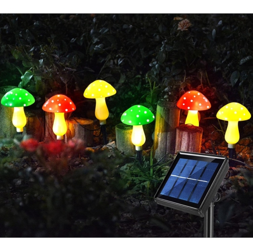 YOULIGHTS Upgraded Outdoor Solar Garden Mushroom Lights(6 Mushrooms Lamps), 8 Modes Outside Waterproof Solar Powered Garden, Yard, Lawn, Pathway