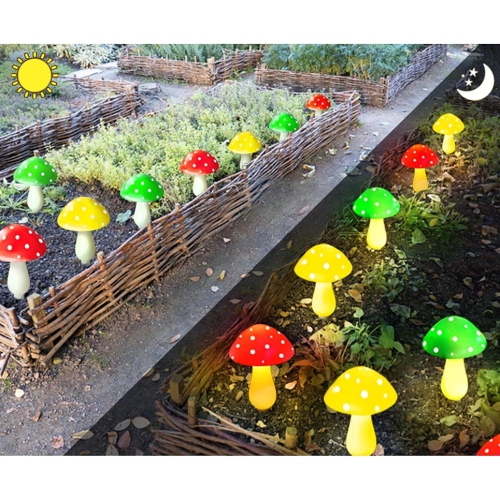 YOULIGHTS Upgraded Outdoor Solar Garden Mushroom Lights(6 Mushrooms Lamps), 8 Modes Outside Waterproof Solar Powered Garden, Yard, Lawn, Pathway