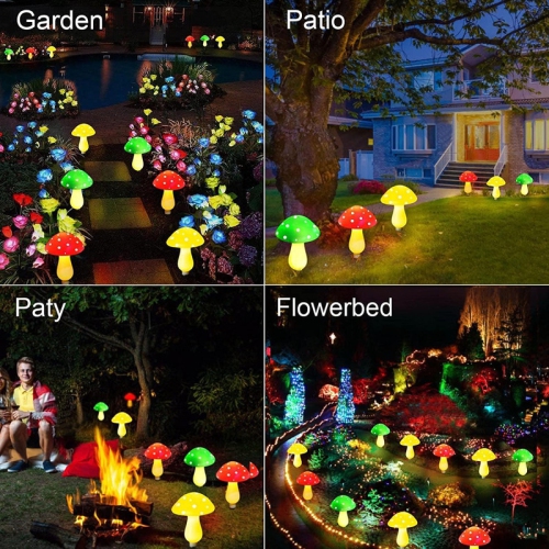 YOULIGHTS Upgraded Outdoor Solar Garden Mushroom Lights(6 Mushrooms Lamps), 8 Modes Outside Waterproof Solar Powered Garden, Yard, Lawn, Pathway