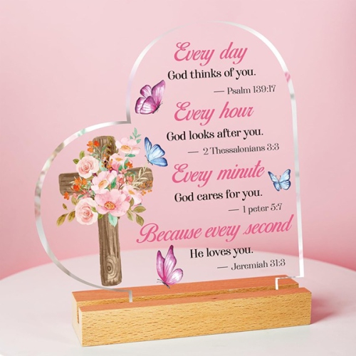 Image 1 de 4.. Vetbuosa 16 x 19,9 x 2,3&nbsp;cm cadeaux chrétiens pour femmes Faith blanc