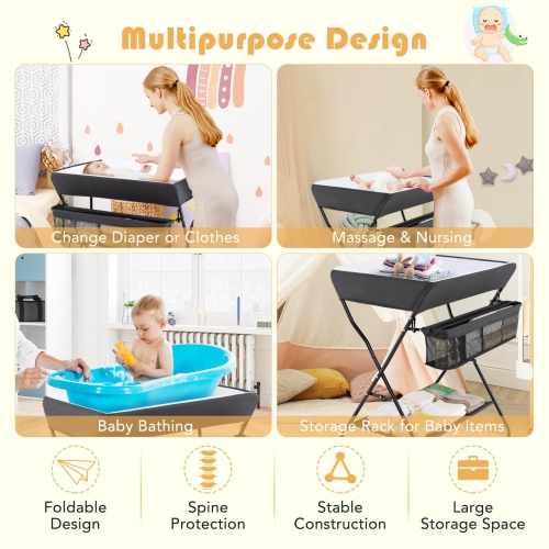 Range-couches pliable table à langer de Babyjoy Baby avec rangement