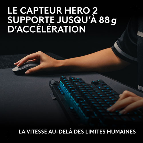 Souris de jeu optique sans fil de 44000 ppp PRO 2 LIGHTSPEED de Logitech G - Noir