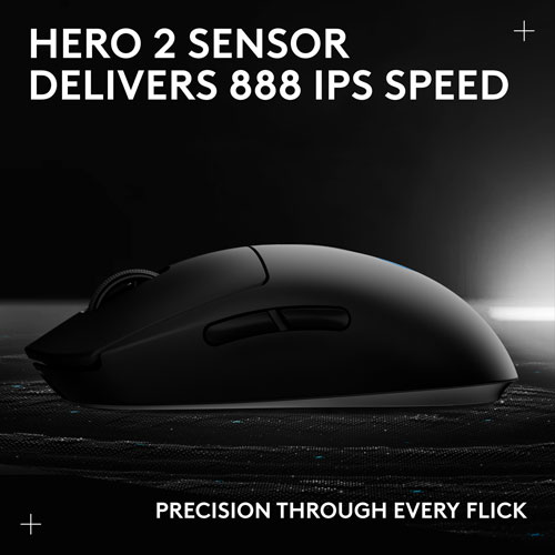 Souris de jeu optique sans fil de 44000 ppp PRO 2 LIGHTSPEED de Logitech G - Noir