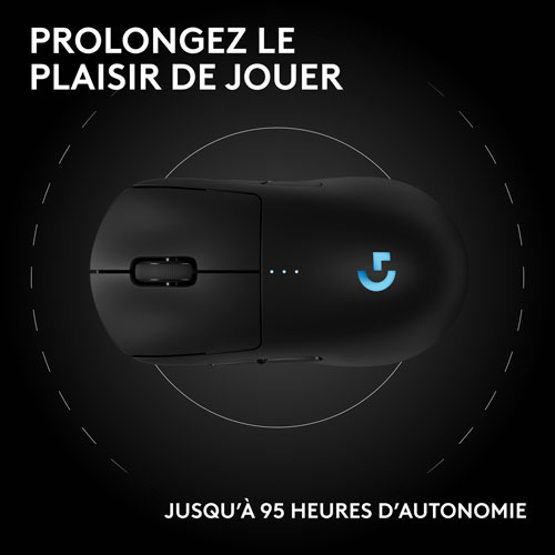 Souris de jeu optique sans fil de 44000 ppp PRO 2 LIGHTSPEED de Logitech G - Noir