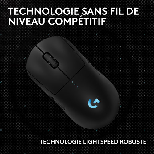 Souris de jeu optique sans fil de 44000 ppp PRO 2 LIGHTSPEED de Logitech G - Noir