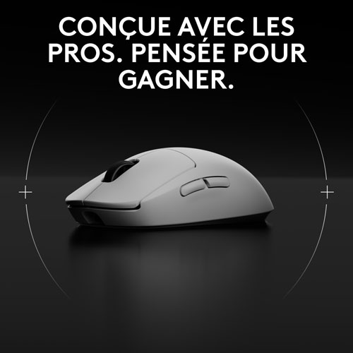 Souris de jeu optique sans fil de 44000 ppp PRO 2 LIGHTSPEED de Logitech G - Blanc