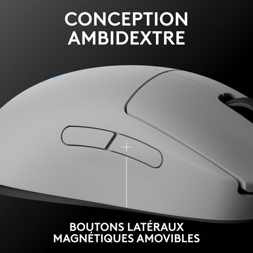 Souris de jeu optique sans fil de 44000 ppp PRO 2 LIGHTSPEED de Logitech G - Blanc