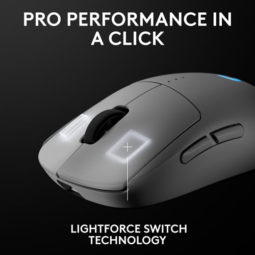 Souris de jeu optique sans fil de 44000 ppp PRO 2 LIGHTSPEED de Logitech G - Blanc