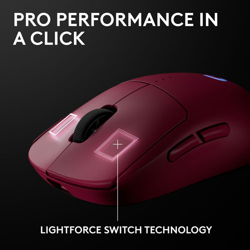 Souris de jeu optique sans fil de 44000 ppp PRO 2 LIGHTSPEED de Logitech G - Magenta