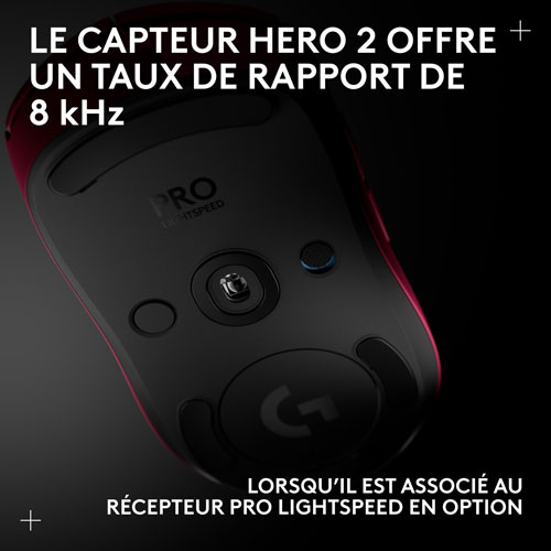 Souris de jeu optique sans fil de 44000 ppp PRO 2 LIGHTSPEED de Logitech G - Magenta