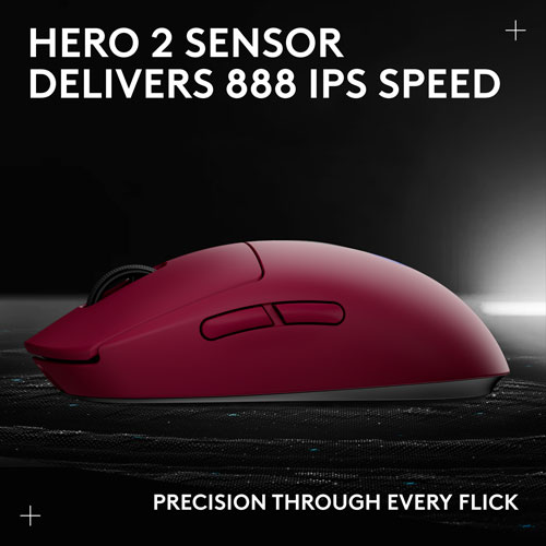 Souris de jeu optique sans fil de 44000 ppp PRO 2 LIGHTSPEED de Logitech G - Magenta