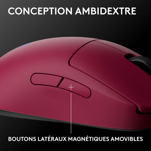 Souris de jeu optique sans fil de 44000 ppp PRO 2 LIGHTSPEED de Logitech G - Magenta