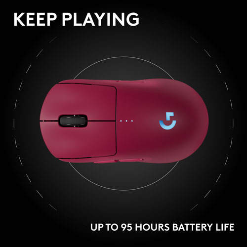 Souris de jeu optique sans fil de 44000 ppp PRO 2 LIGHTSPEED de Logitech G - Magenta