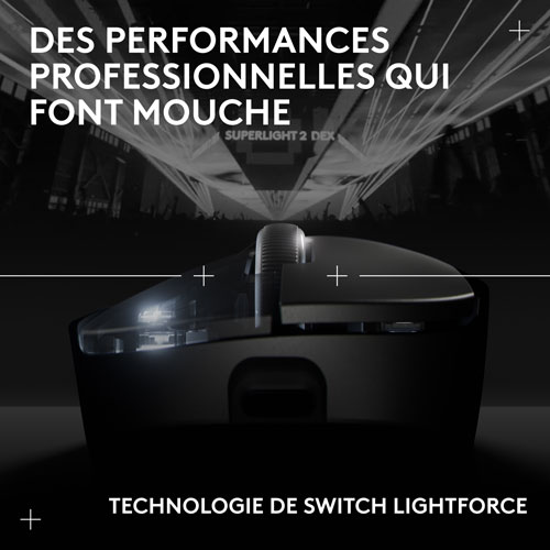 Logitech PRO X SUPERLIGHT 2 DEX 44000 DPI Wireless Optical Lightweight 5-Button Gaming Mouse - Black