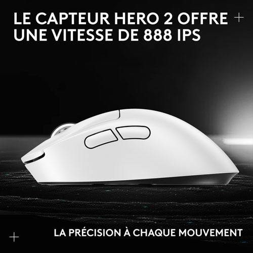 Logitech PRO X SUPERLIGHT 2 DEX 44000 DPI Wireless Optical Lightweight 5-Button Gaming Mouse - White