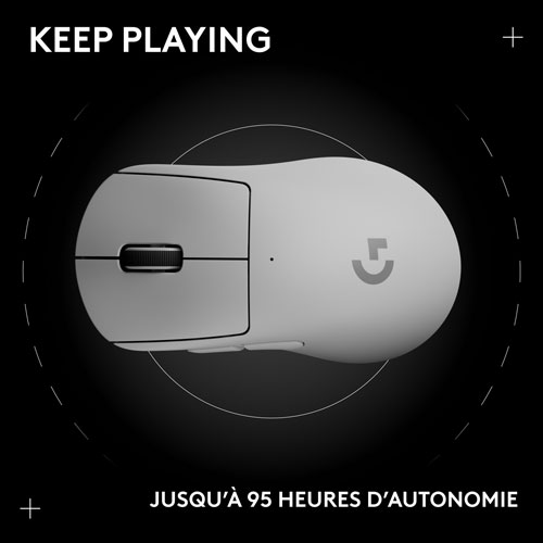 Logitech PRO X SUPERLIGHT 2 DEX 44000 DPI Wireless Optical Lightweight 5-Button Gaming Mouse - White