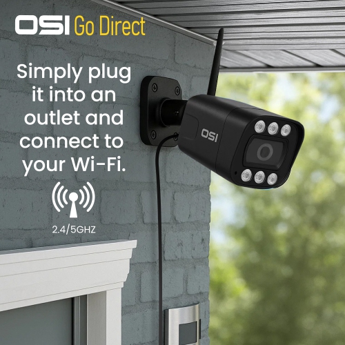 OSI Wi-Fi Outdoor Security Spotlight 4MP Bullet Camera 1080P HD, WiFi Cameras, Home Security Cameras, 6 LED, Two-Way Audio, Night Vision, Alexa,