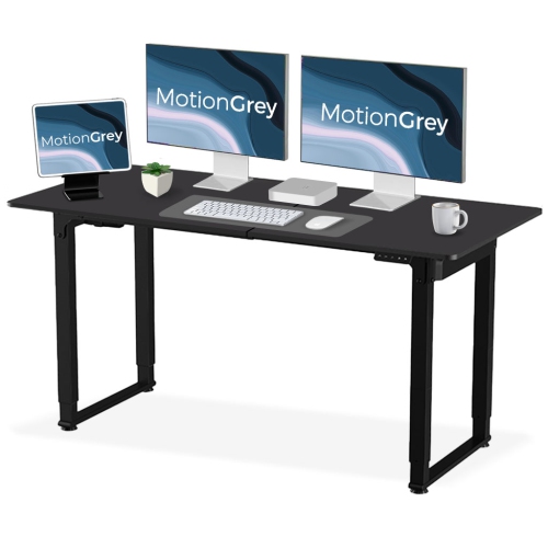 MotionGrey Ergo2 Series Pro - Standing Desk with Black Tabletop