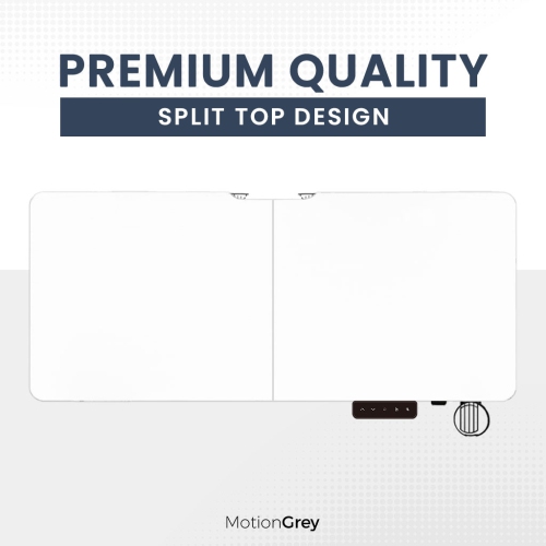 MotionGrey Pro Adjustable Electric Standing Desk with Memory Settings - 55" x 28" White Top White Frame - Ergonomic Desk for Home and Office - With