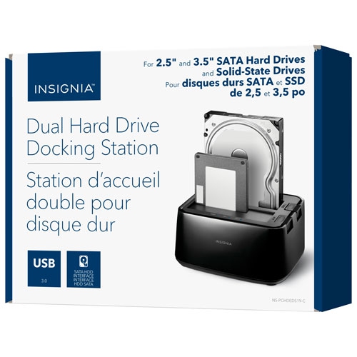 Station d'accueil USB 3,0 double pour disque dur NS-PCHDEDS19-C d'Insignia, remis à neuf