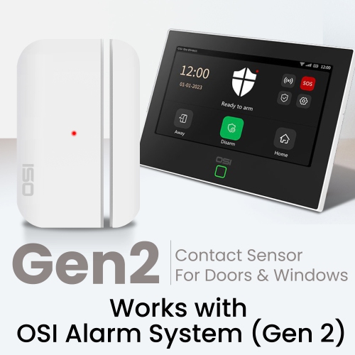 OSI Wireless Contact Sensors-Gen 2, Accessory for OSI Smart Alarm System (Gen 2), Wi-Fi wireless Door & Window Sensor, with 3M Adhesive, use on