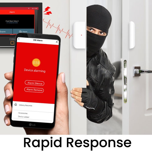 OSI Wireless Contact Sensors-Gen 2, Accessory for OSI Smart Alarm System (Gen 2), Wi-Fi wireless Door & Window Sensor, with 3M Adhesive, use on