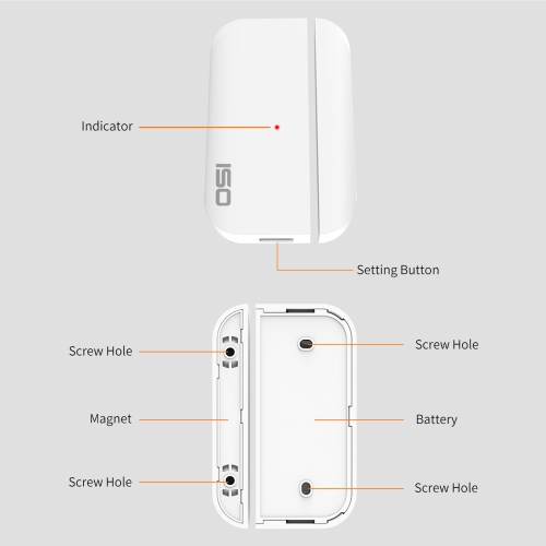 OSI Wireless Contact Sensors-Gen 2, Accessory for OSI Smart Alarm System (Gen 2), Wi-Fi wireless Door & Window Sensor, with 3M Adhesive, use on