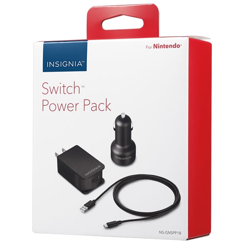 Chargeur d'Insignia remis à neuf pour Switch - Noir NS-GNSPP18-C d'origine