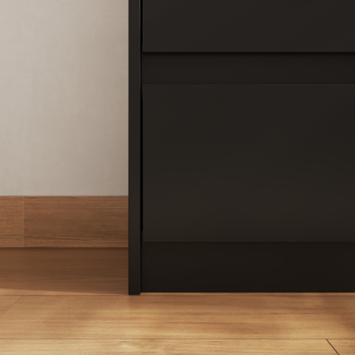 Famapy 9-Drawer Chest for Bedroom with Deep Drawers, Large Floor Wood Chest Handle-Free, Modern Long Chest Black