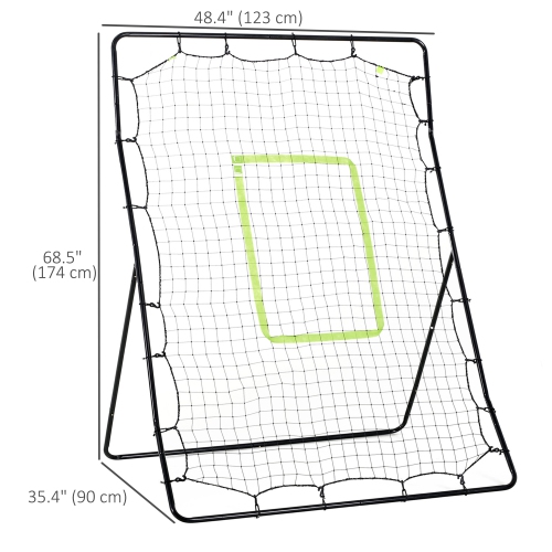 Soozier 4 x 5.7 FT Volleyball Rebounder Net with Strike Zone, Soccer Baseball Lacrosse Rebounder Net for Teens Adults Pitching, Training and Fielding