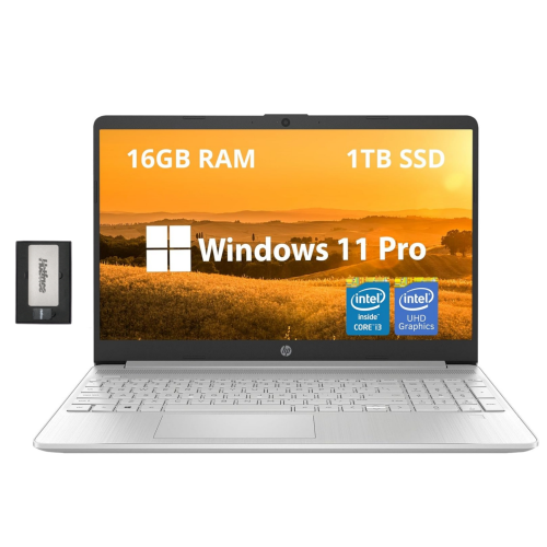 HP  15.6" Fhd Business Laptop, Intel Core I3-1215U, 1Tb PCie SSD, 16GB Ddr4 Ram, Intel Uhd Graphics, HD Webcam, Fingerprint Reader, Silver, Win 11