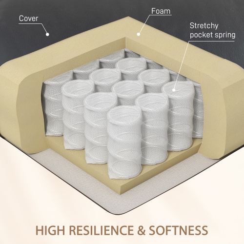 Fauteuil de massage inclinable à 8 points de HOMCOM pour le salon, siège berçant inclinable à réglage manuel à 360° en cuir de polyuréthane avec