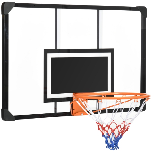 Soozier Wall Mounted Basketball Hoop, Mini Hoop with 45" x 29" Shatter Proof Backboard, Rim and All-Weather Net for Indoor and Outdoor Use