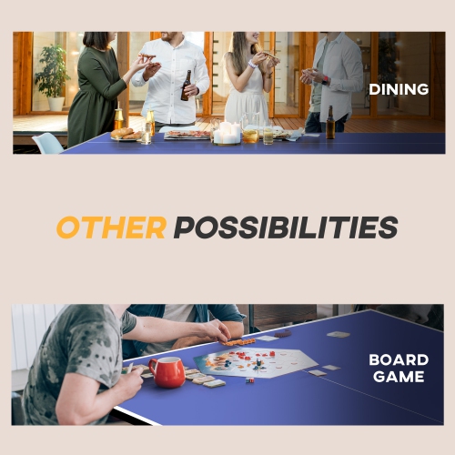 Soozier – Ensemble de table de tennis de table pleine grandeur, table de tennis de table pliable avec filet, 2 raquettes, 3 balles, table portative