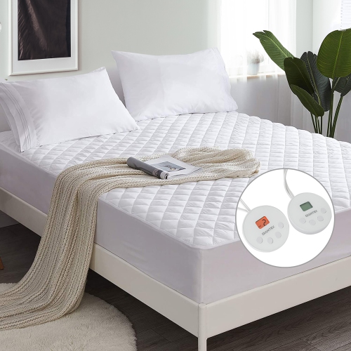 Costway Heated Electric Mattress Pad Queen Size w/Dual Controller Auto Shut Off