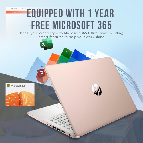 HP Stream 14" HD Laptop, Intel Celeron N4120, 288GB Storage, 16GB RAM, Intel UHD Graphics, HD Webcam, WiFi, Bluetooth, Win 11 S, Gold