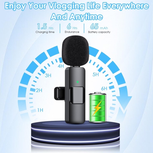 YOULIGHTS 4 in 1 Wireless Lavalier Microphones for iPhone, iPad, Android, Camera, USB-C Microphone 2 Pack Noise Reduction Crystal Clear Recording