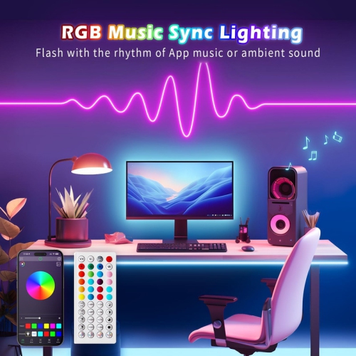 YOULIGHTS 32.80ft/10 M Led Neon Lights,Smart App Remote Control Music Sync Color Changing, DIY Graphics Flexible Led Lights Strip