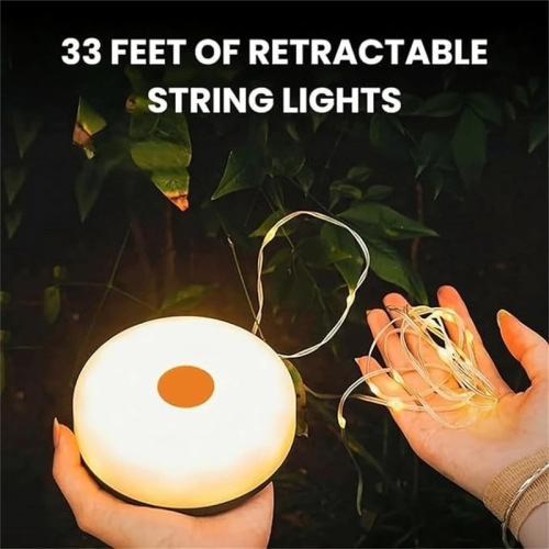 YOULIGHTS 32.80 ft/10 M String Lights, Tent Lights for Camping, Outdoor Waterproof Portable Stowable String Light - Warm