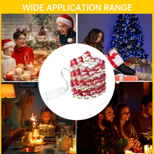 YOULIGHTS Mushroom LED String Lights 6.56FT/2M 20LEDs Fairy Lights Battery Powered Lights Decor for Bedroom